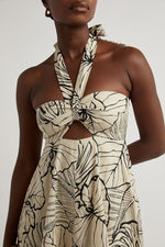 Load image into Gallery viewer, Malta Black Linen Knot Dress - Dissh
