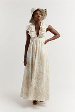 Load image into Gallery viewer, Malta Palm Frill Dress - Dissh
