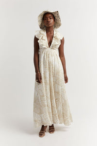 Malta Palm Frill Dress - Dissh