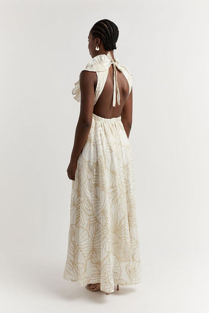 Malta Palm Frill Dress