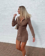 Load image into Gallery viewer, Andy Dress in Latte - With Jean
