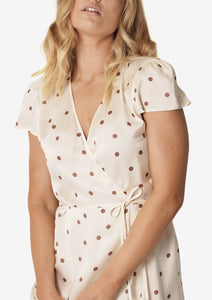 Silk Wrap Dress in Polka Dot - Kenzie Silk