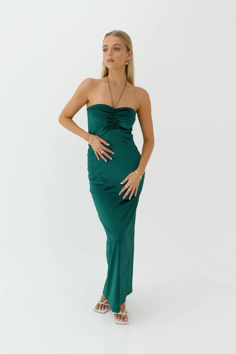 Lulu Gown in Emerald - HNTR the label