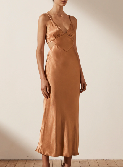 La Lune Backless Dress in Copper