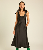 Load image into Gallery viewer, Black Satin Dress - Hanne Bloch
