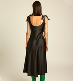 Load image into Gallery viewer, Black Satin Dress - Hanne Bloch

