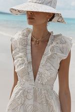 Load image into Gallery viewer, Malta Palm Frill Dress - Dissh
