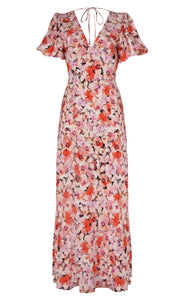 Aimee Silk Dress in Pansy - RUBY