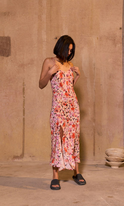 Aimee Silk Slip in Pansy