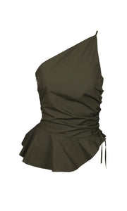 Bettina Cotton Top in Khaki - RUBY