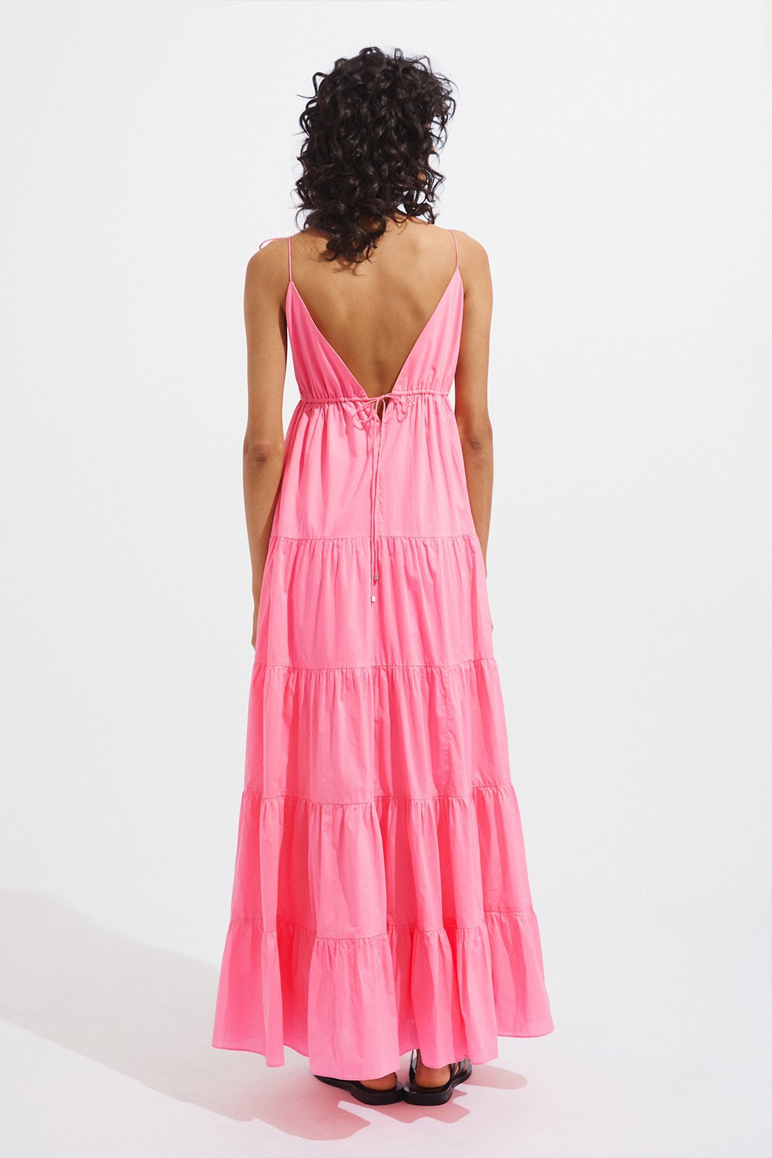 Camellia Dress in Neon Pink