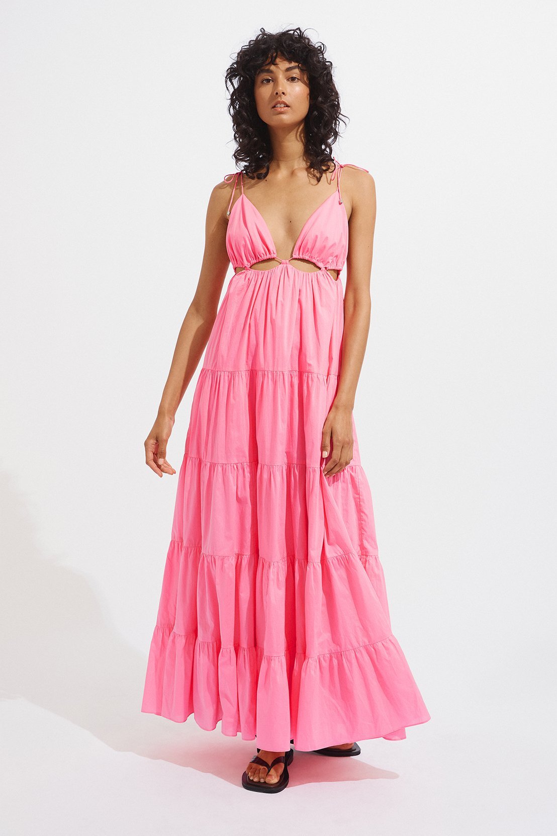 Camellia Dress in Neon Pink