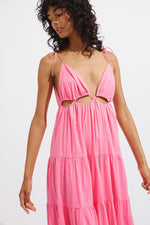 Load image into Gallery viewer, Camellia Dress in Neon Pink- Steele
