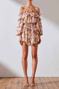 Dixie OTS Shirred mini in Multi - Shona Joy
