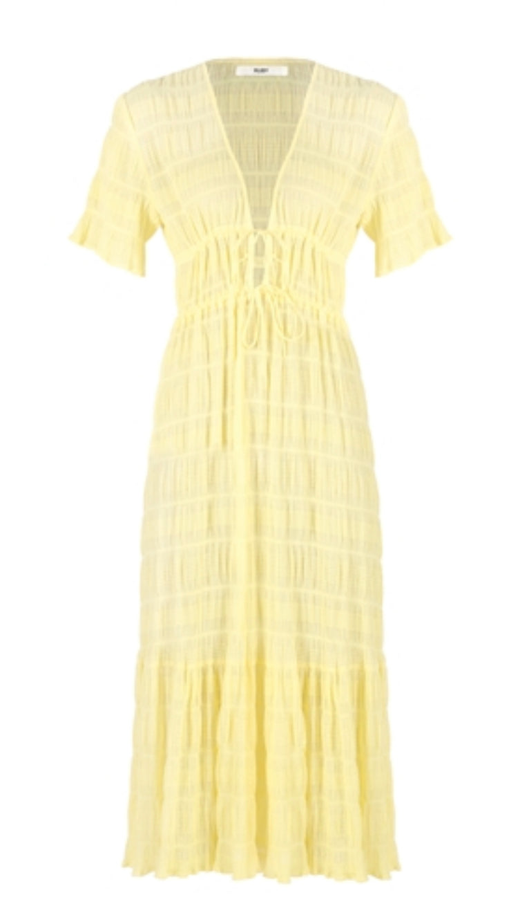 Mirella V Neck Dress in Lemon