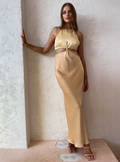 Carrie Halter Maxi in Yellow