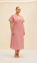 Load image into Gallery viewer, Clover Dress in Red Gingham - RUBY
