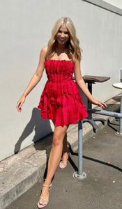 Hybrid Sleeveless Mini in Scarlett - Aje