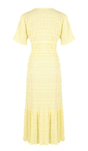Mirella V Neck Dress in Lemon (8) - RUBY