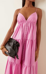 Tiered Cotton Maxi Dress - Matteau