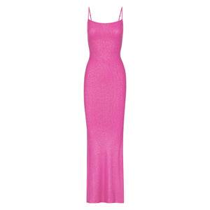 Soft Lounge Shimmer Slip Dress in Fuchsia - SKIMS