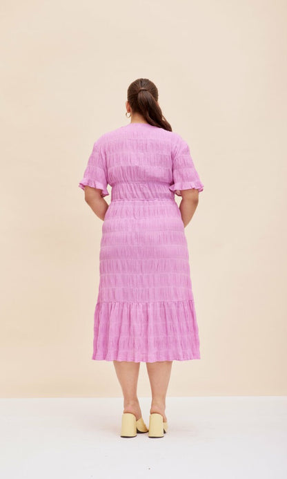 Mirella V Neck Dress in Orchid