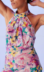 Load image into Gallery viewer, Gigi Silk Halter Dress - RUBY
