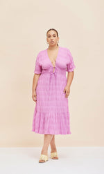 Load image into Gallery viewer, Mirella V Neck Dress in Orchid (14) - RUBY
