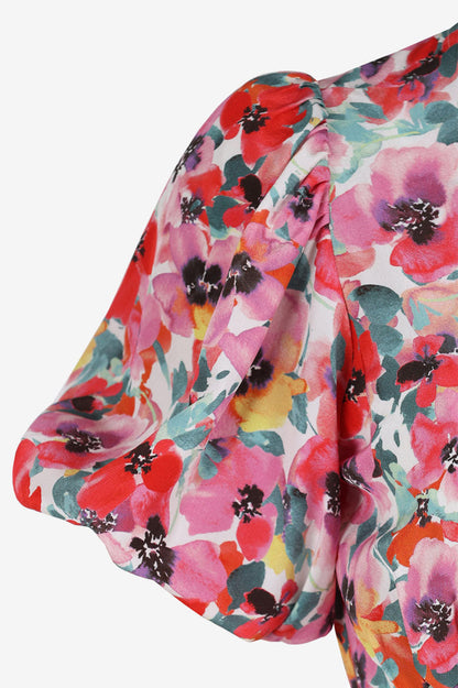 Allegra Silk Dress in Pansy