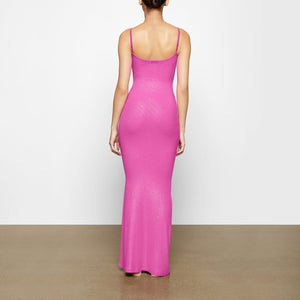 Soft Lounge Shimmer Slip Dress in Fuchsia - SKIMS