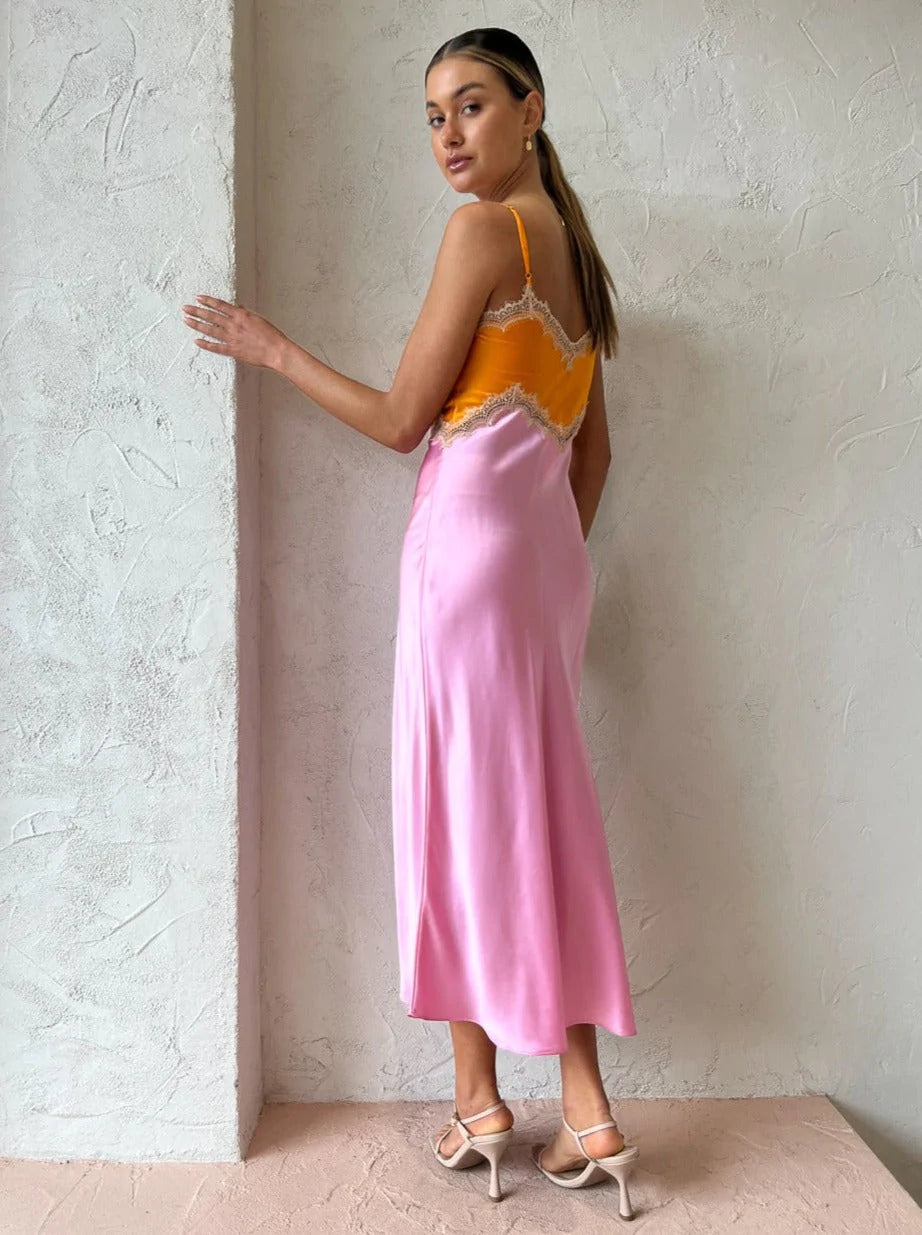 Hope Dress in Tangerine/Pink