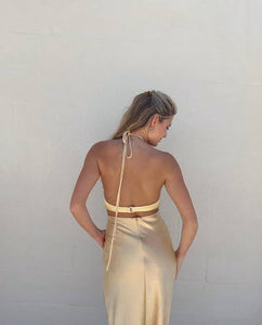 Carrie Halter Maxi in Yellow - Bec + Bridge