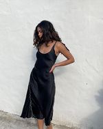 Load image into Gallery viewer, Black Satin Dress - Hanne Bloch

