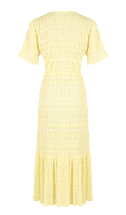 Mirella V Neck Dress in Lemon