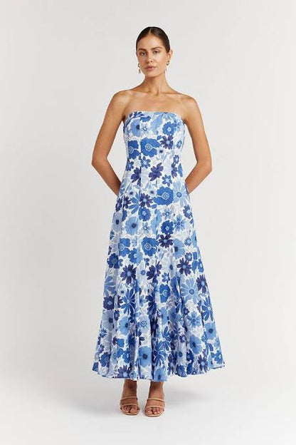 Lori Bloom Linen Panel Dress