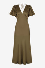 Load image into Gallery viewer, Uma Dress in Khaki - RUBY
