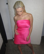 Load image into Gallery viewer, Cher Satin Mini Dress (6) - RUBY
