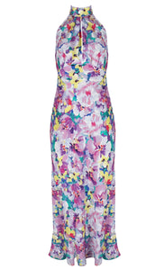 Gigi Silk Halter Dress - RUBY