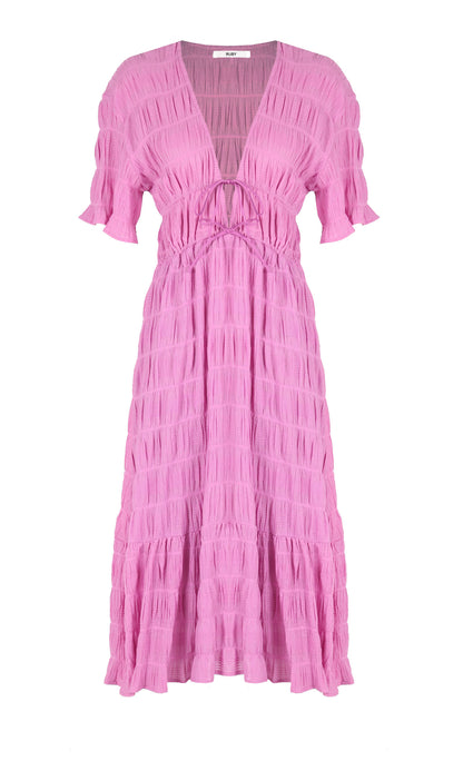 Mirella V Neck Dress in Orchid
