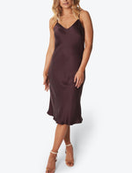 Load image into Gallery viewer, Silk Long Slip Dress in Plum - Kenzie Silk
