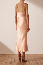 Load image into Gallery viewer, La Lune Bias Cowl Midi in Desert Rose - Shona Joy
