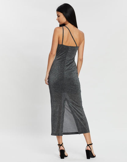 Shimmer One Shoulder in Black